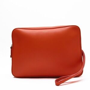 Celine clutch bag Shoulder orange leather